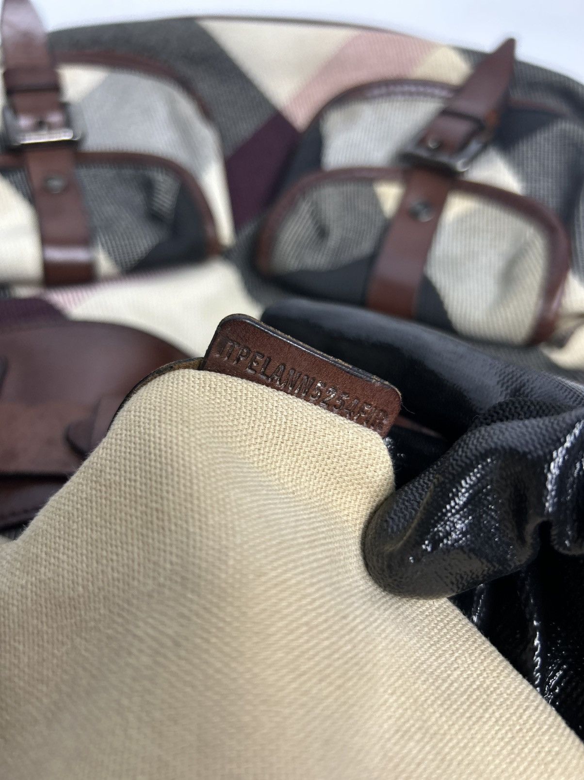 Burberry Burberry Mega Check Canvas Dark Leather Lowry Size ONE SIZE - 10 Thumbnail