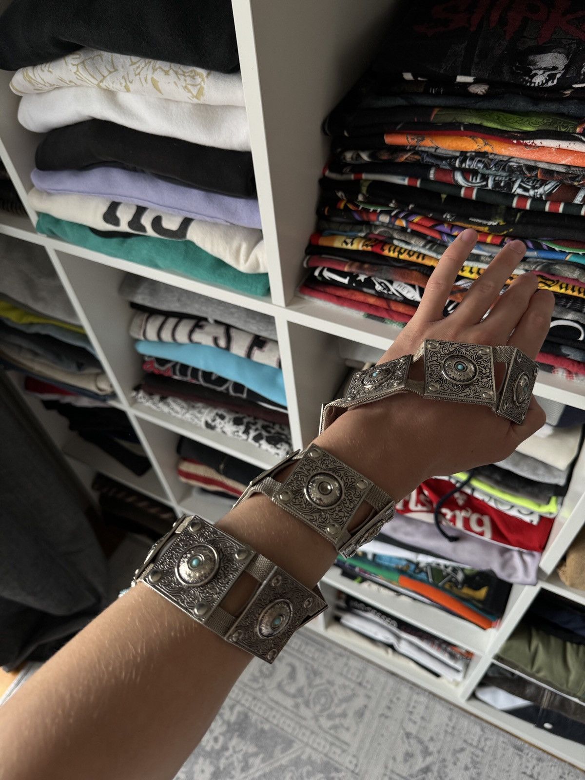 Vintage Vintage Leather Avant Garde Belt Rhinestones Nanni Japanese Size ONE SIZE - 4 Thumbnail
