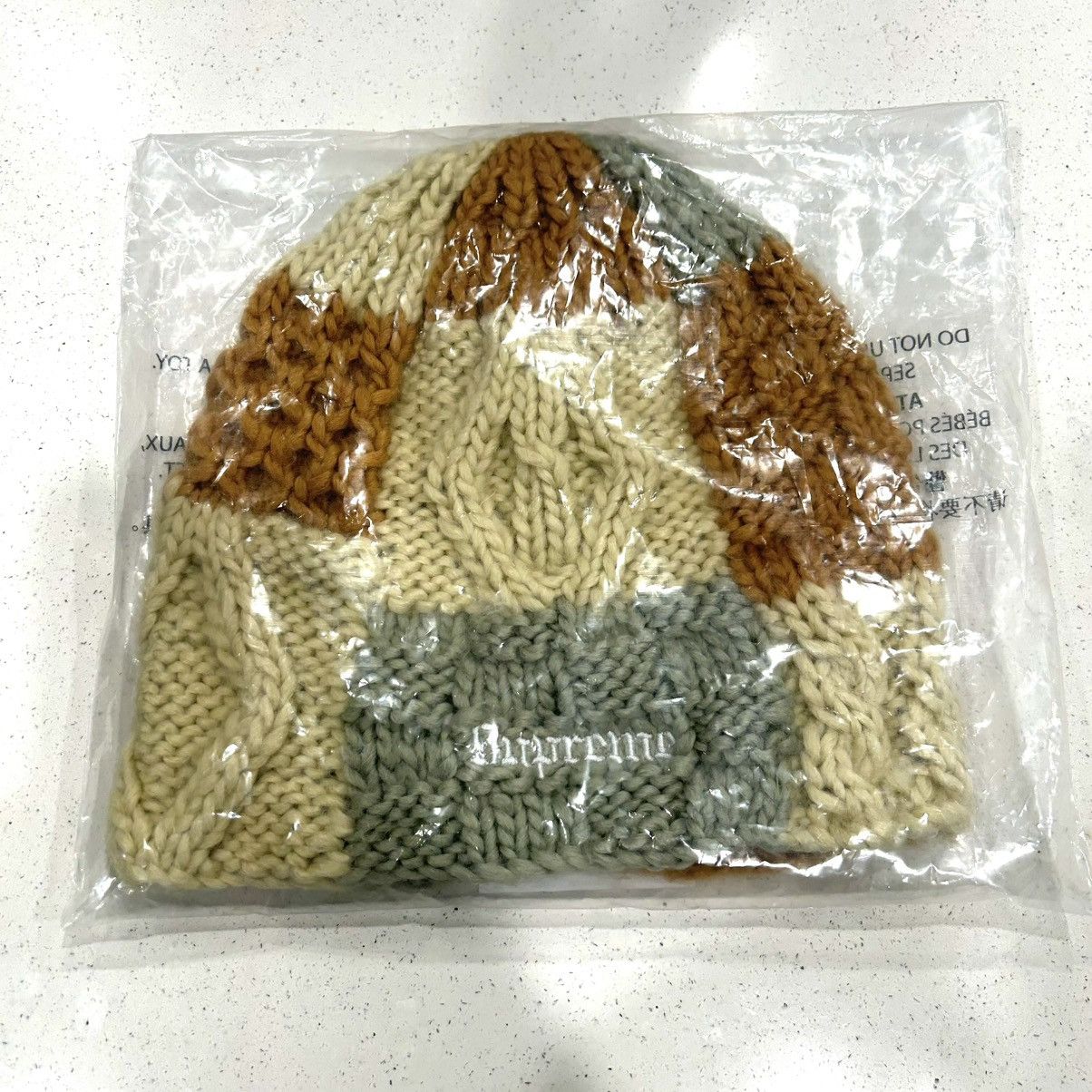 Supreme Supreme Block Knit Beanie Tan DS Size ONE SIZE - 1 Thumbnail