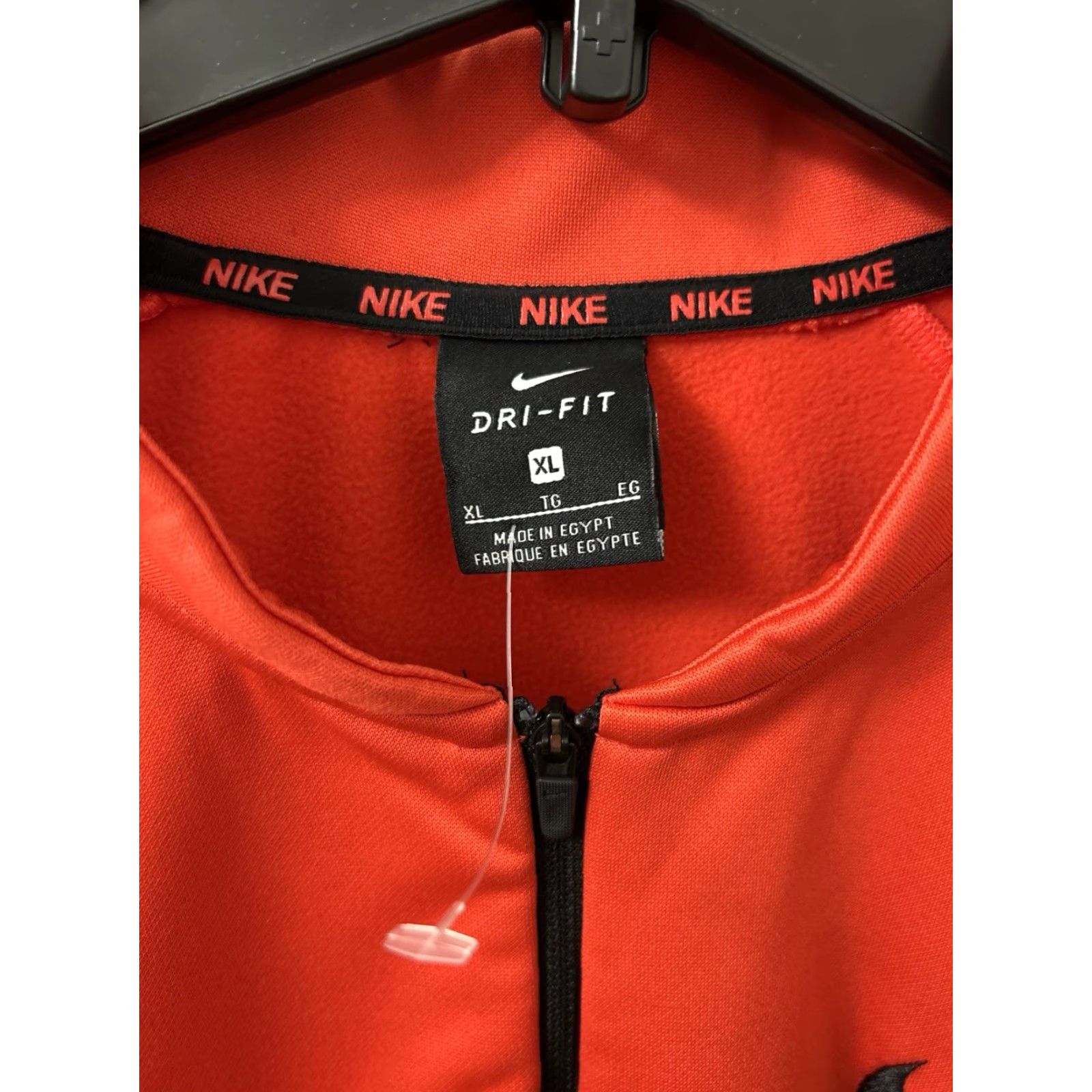 Nike Nike Dri-FIT Quarter Zip Pullover Hoodie Sweatshirt - 1/4 Zip Mens XL Orange Red Pocket Mock Neck Size US XL / EU 56 / 4 - 5 Thumbnail