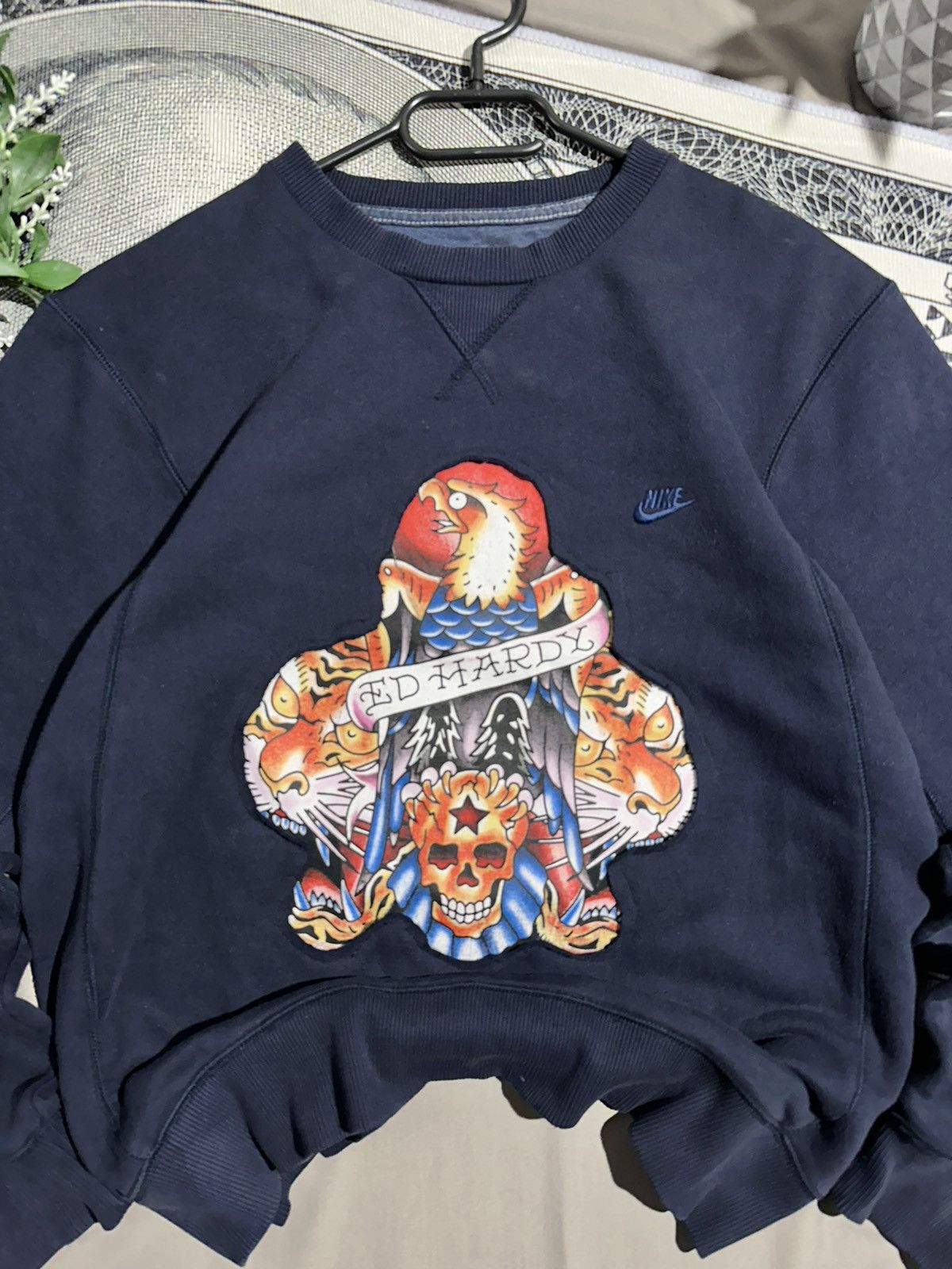 Ed Hardy × Nike Custom Nike x Ed Hardy Sweatshirt, Reworked Y2K hoodie Size US M / EU 48-50 / 2 - 4 Thumbnail