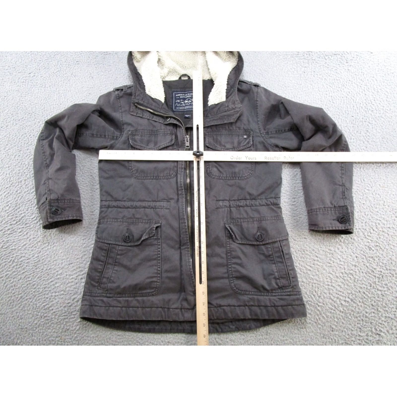 American Eagle Outfitters American Eagle Outfitters Jacket Womens M Military Hooded Full Zip Gross Up Size M / US 6-8 / IT 42-44 - 4 Thumbnail