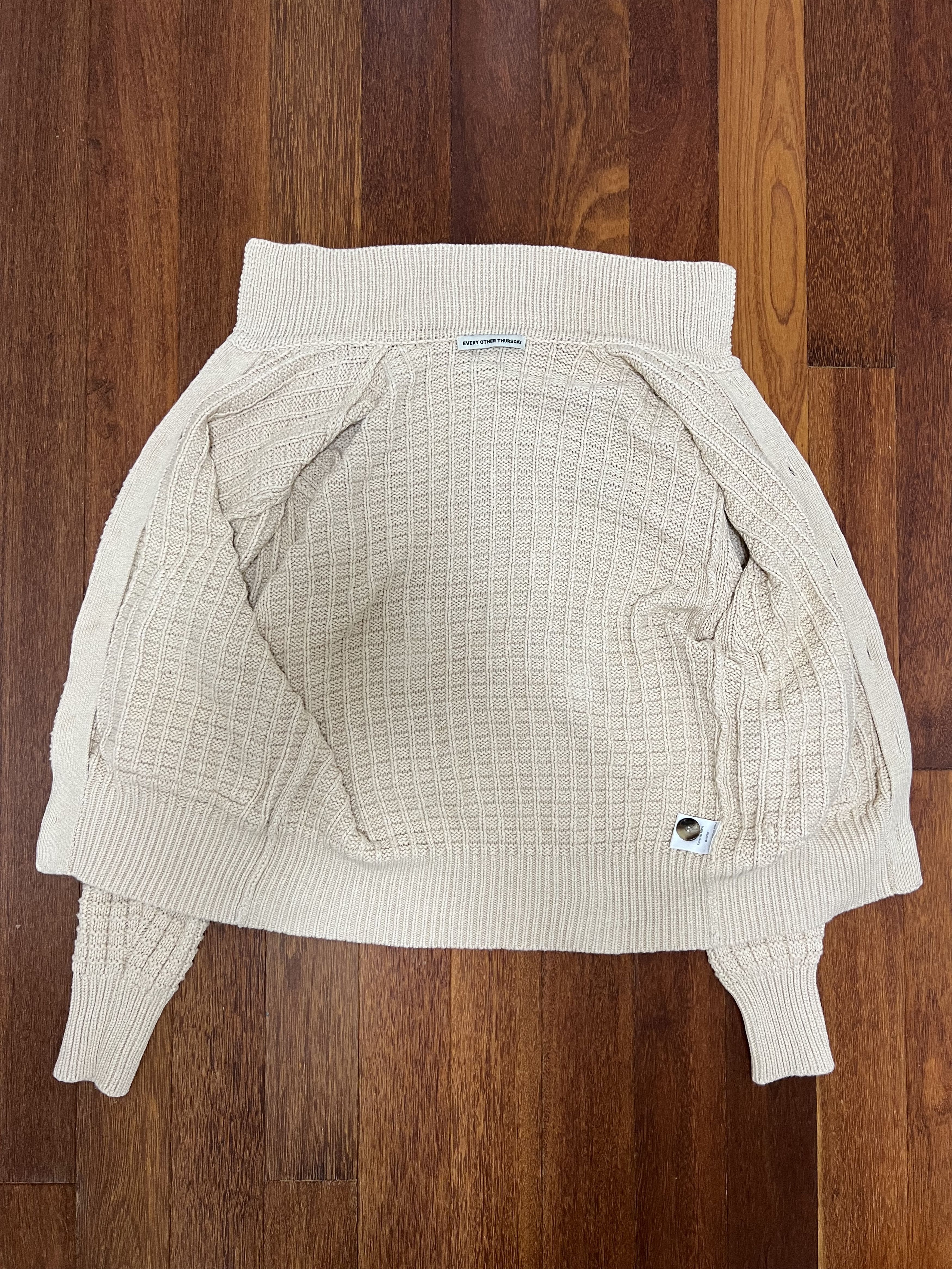 Every Other Thursday 💚 Every Other Thursday Waffle Knit Cardigan Oatmeal NEW Size US M / EU 48-50 / 2 - 8 Thumbnail