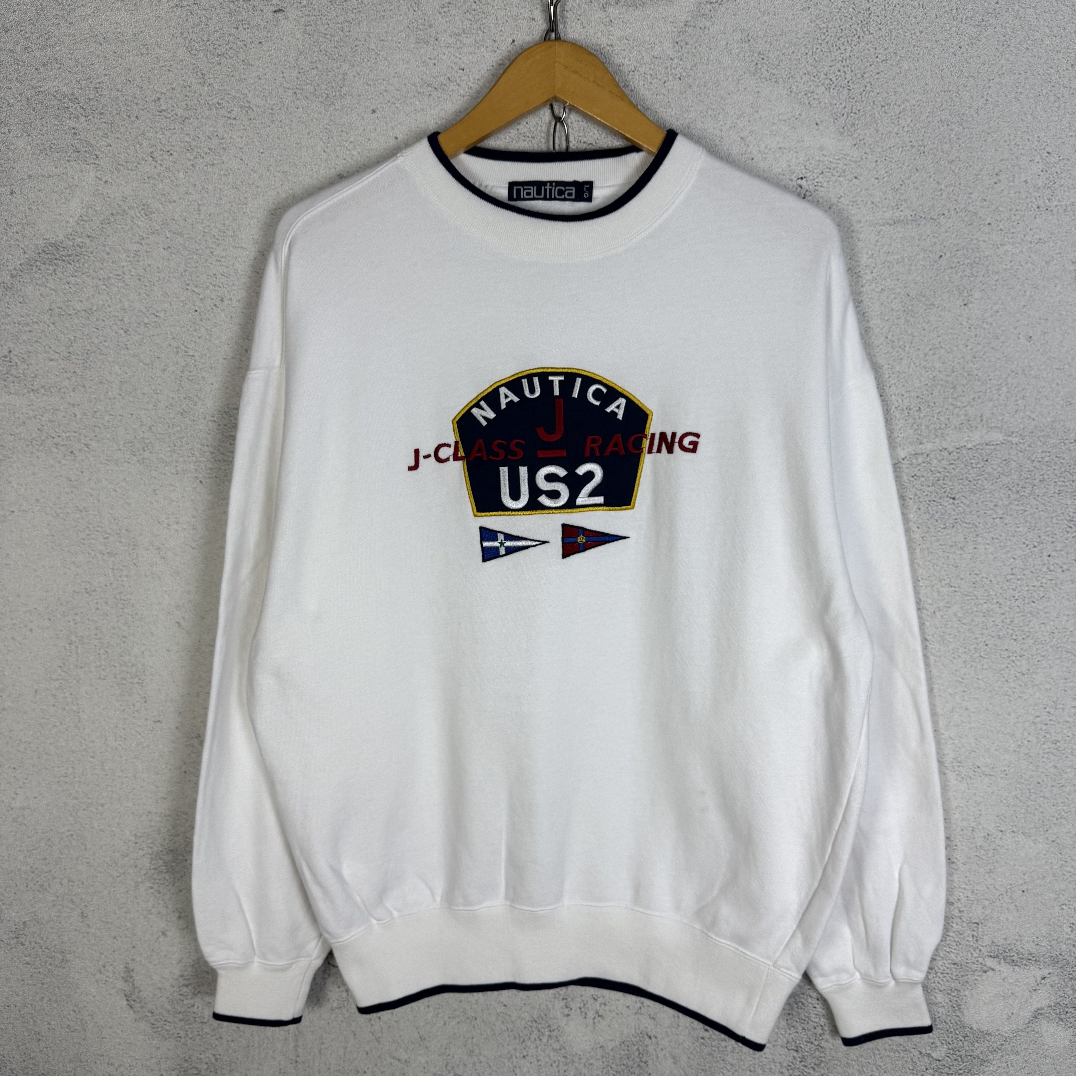 Nautica Vintage Nautica J-Class Racing Sweatshirt Crewneck Size US L / EU 52-54 / 3 - 1 Thumbnail