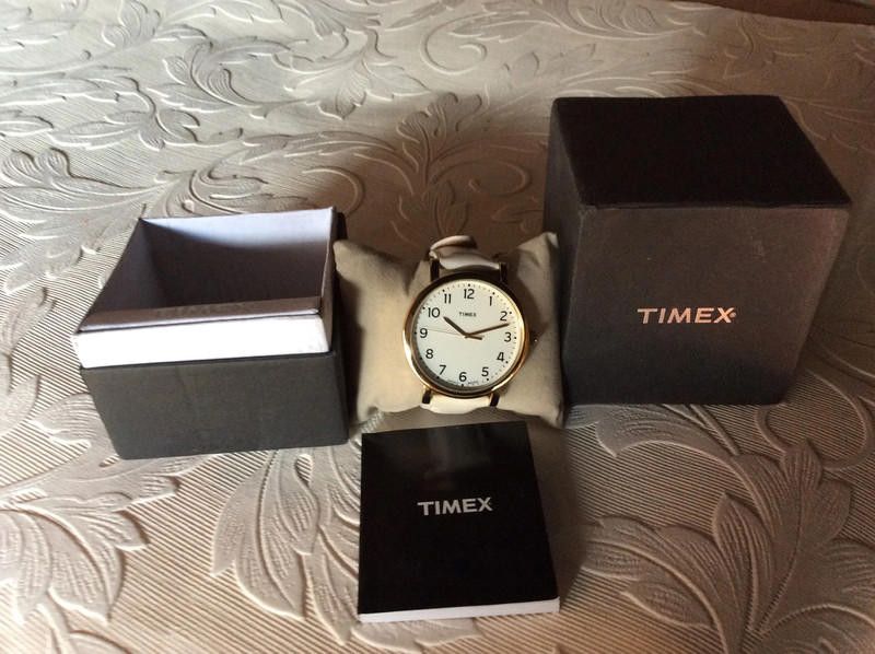 Timex Timex ladies white dial leather strap watch Size ONE SIZE - 1 Thumbnail