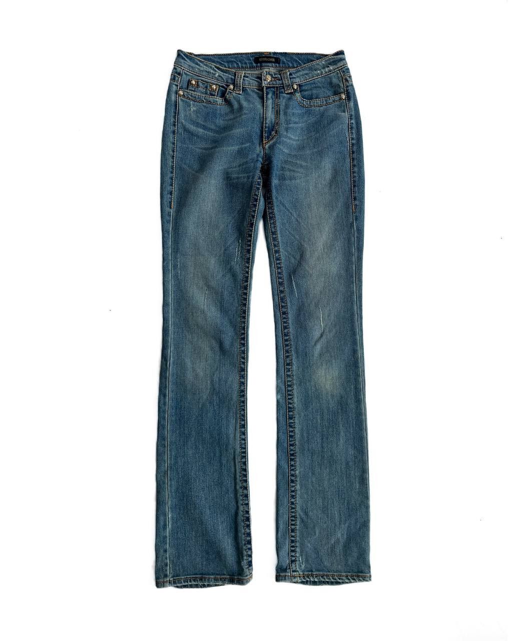 Roberto Cavalli SS05 Roberto Cavalli Mudwash Long Skinny Flared Jeans Size 29" - 1 Thumbnail