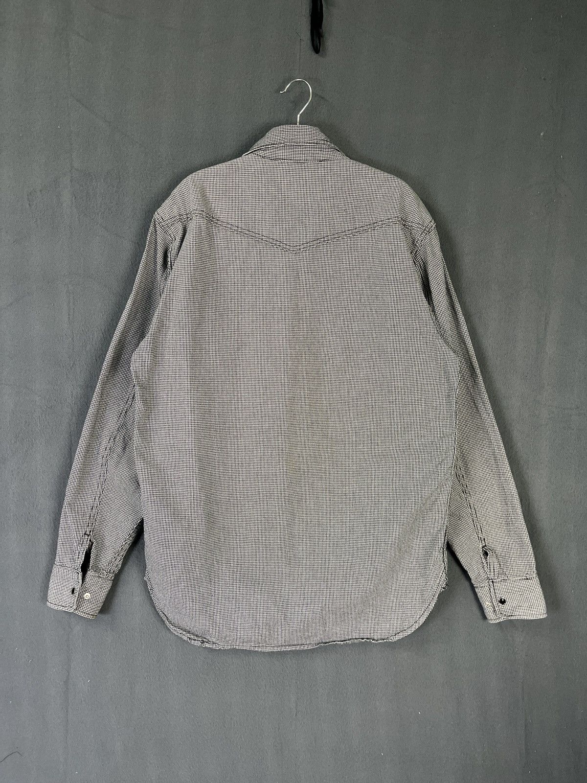Japanese Brand Dogman Pearl Snap Button Houndstooth Long Sleeves Size US L / EU 52-54 / 3 - 2 Thumbnail