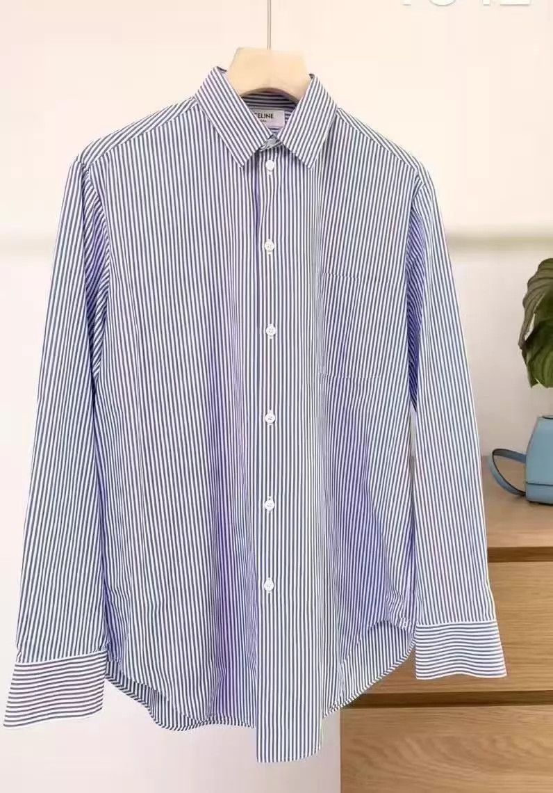 Celine Celine classic striped shirt 34 like new Y642 Size XS / US 0-2 / IT 36-38 - 1 Thumbnail