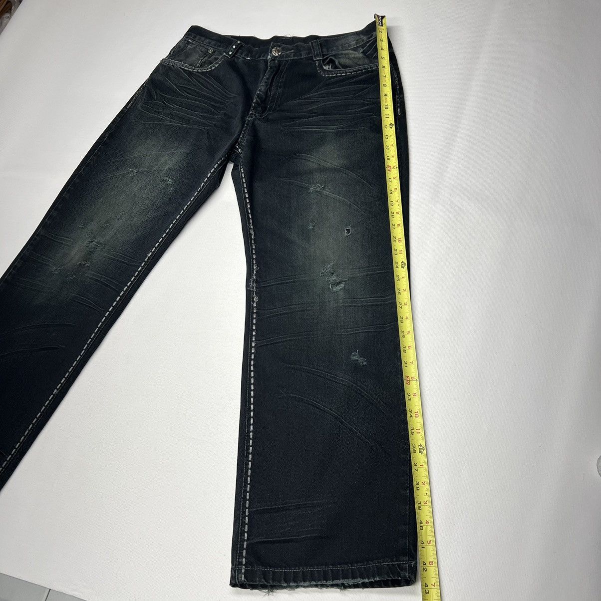 Imperious × Vintage Imperious Delf Jeans Black Denim Stitch Cross Pocket Y2K Size US 38 / EU 54 - 18 Thumbnail
