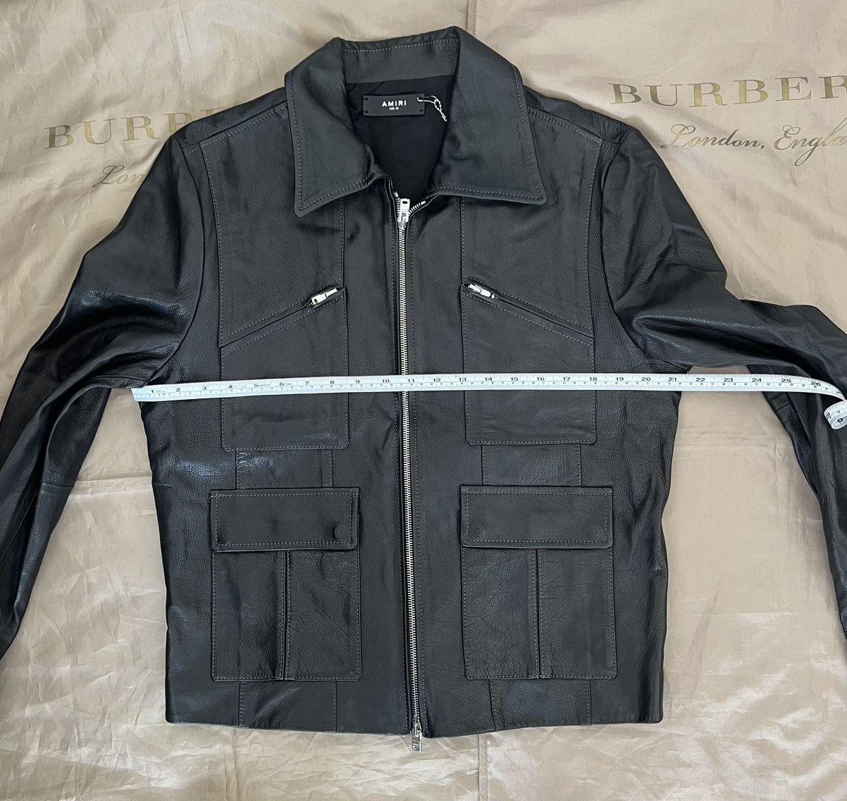 Amiri AMIRI pointed-collar grained leather jacket size 52 Size US L / EU 52-54 / 3 - 13 Thumbnail