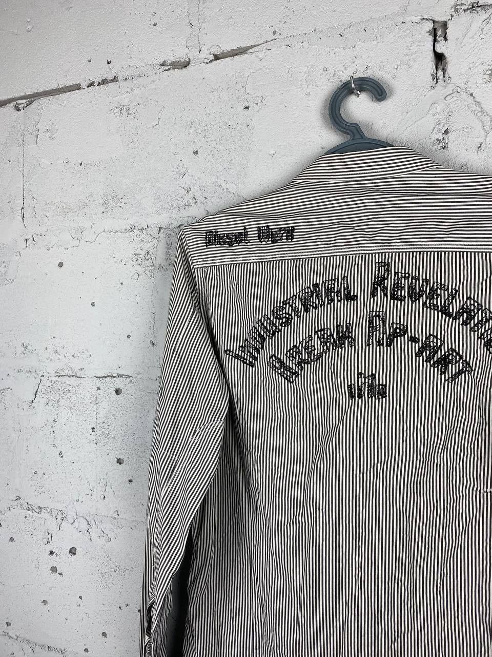 Diesel × Vintage Y2K Striped Avantgarde Diesel Printed Shirt Size L Size US L / EU 52-54 / 3 - 9 Thumbnail