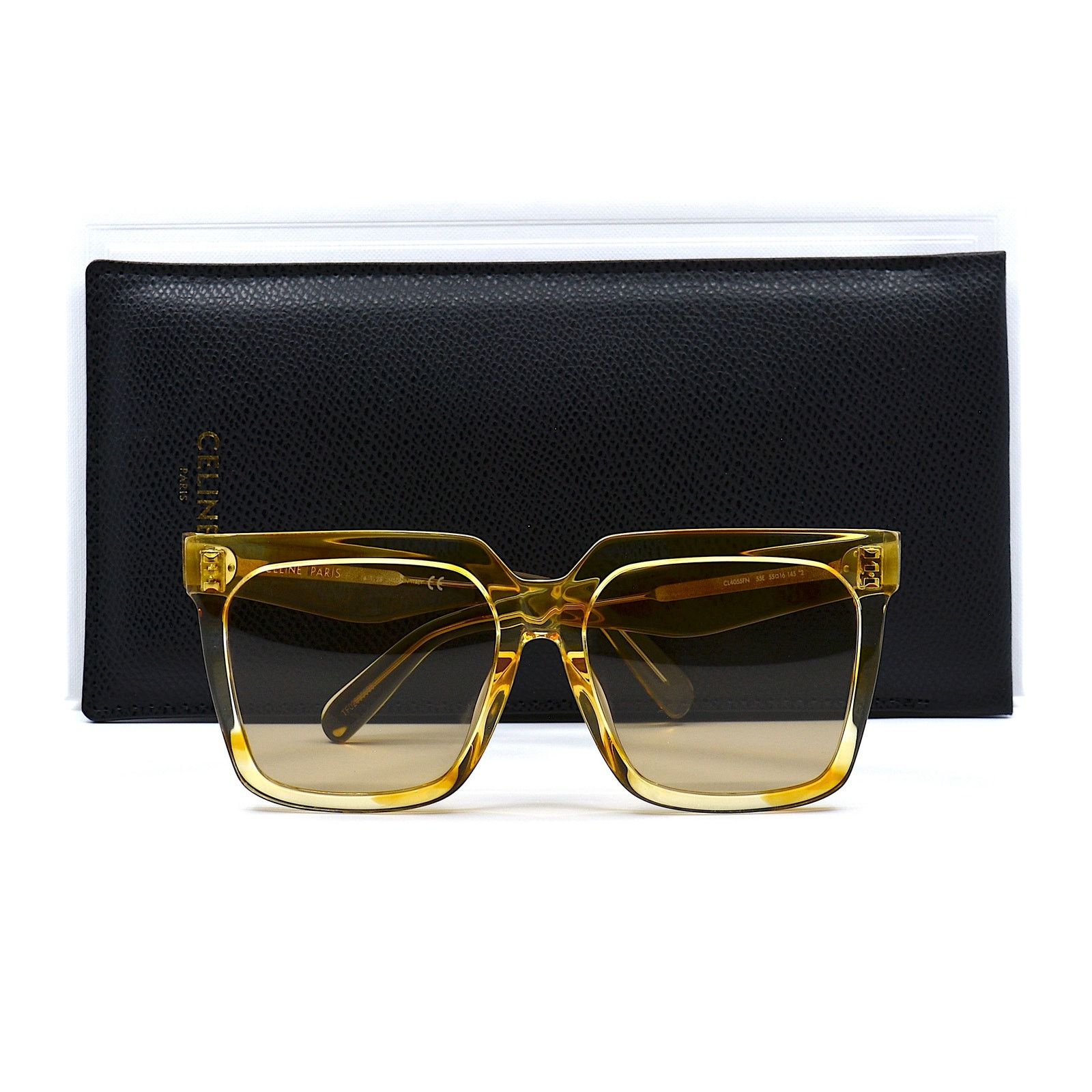 Celine CELINE PARIS CL4055FN 55E STRIPED HONEY HAVANA SUNGLASSES Size ONE SIZE - 9 Thumbnail