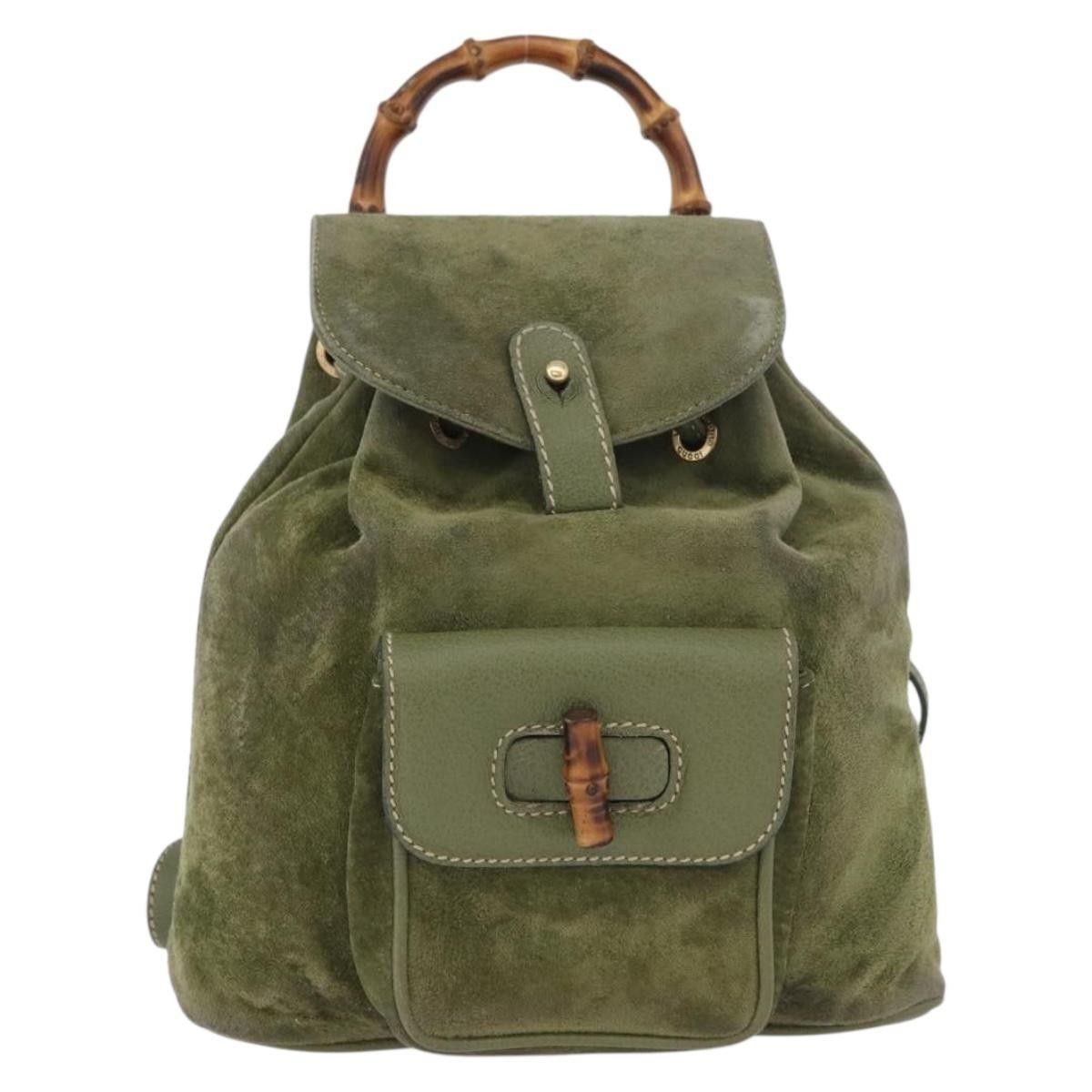 Gucci Gucci Gucci bamboo backpack daim Size ONE SIZE - 1 Thumbnail