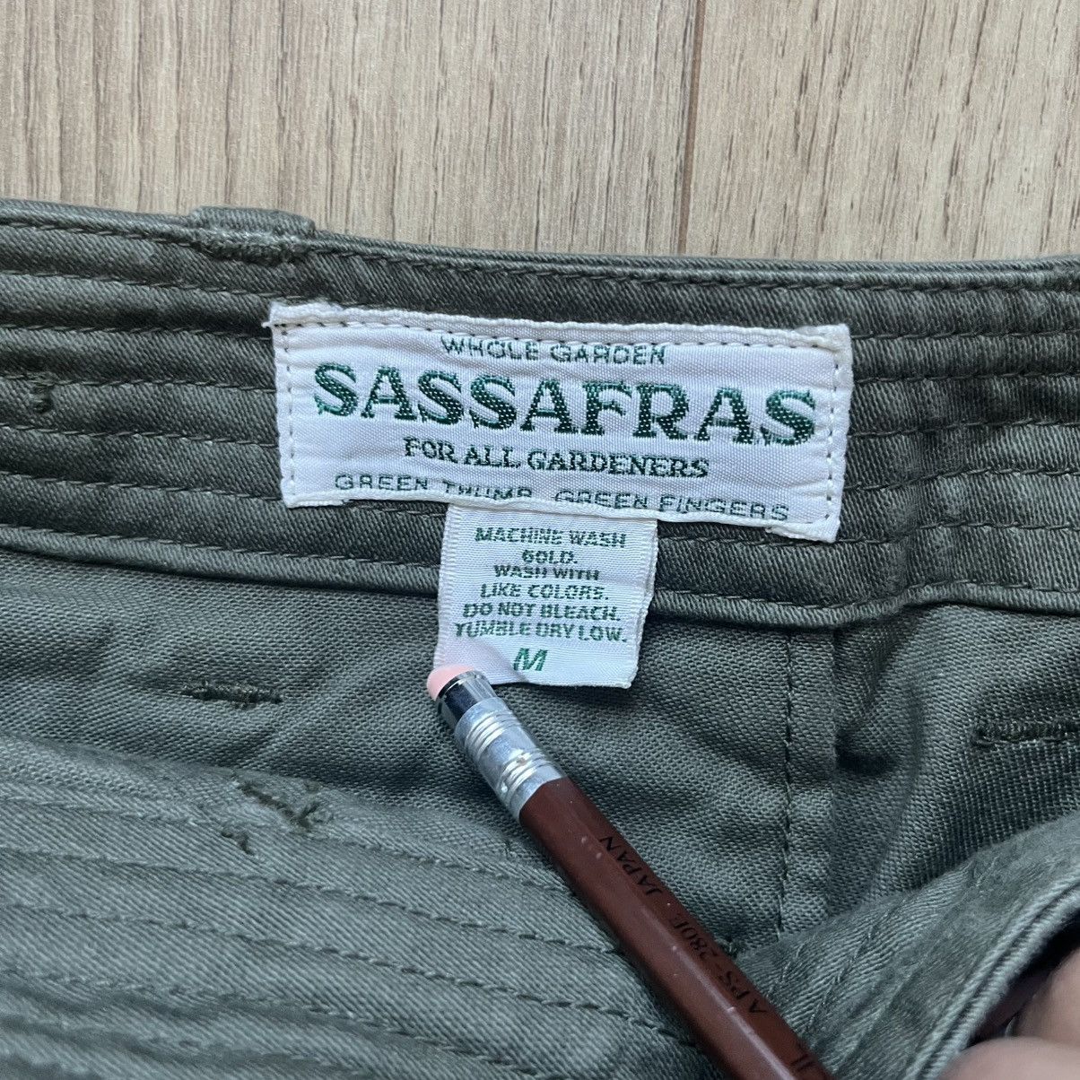Sassafras Overgrown 4/5 Olive One Washed Cargo Pants in Olive Size US 32 / EU 48 - 6 Thumbnail