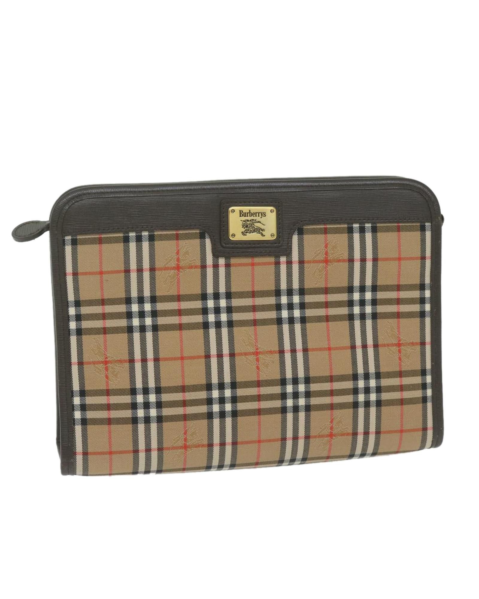 image of Burberry Elegant Beige Synthetic Clutch With Enduring Style, Women's