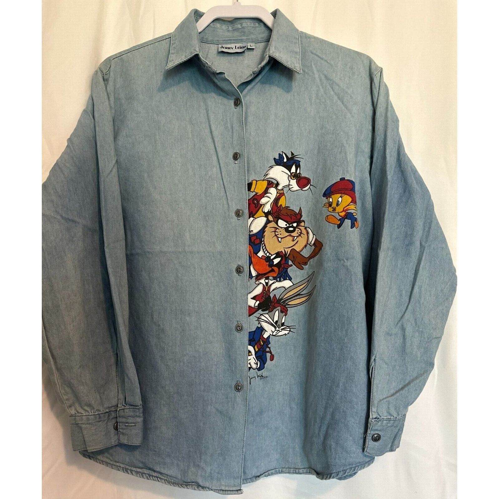 Other JERRY LEIGH 2008-LOONEY TUNES-Bugs, Tweety, Taz...Button Up. Size L / US 10 / IT 46 - 1 Thumbnail
