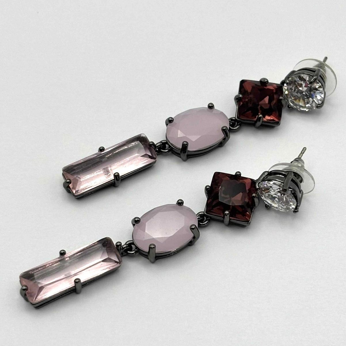 Other Purple Crystal Drop Earrings Size ONE SIZE - 3 Thumbnail
