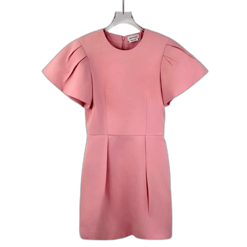 Alexander McQueen Pink Bubble Sleeve Wool Dress M Size Size M / US 6-8 / IT 42-44 - 1 Thumbnail