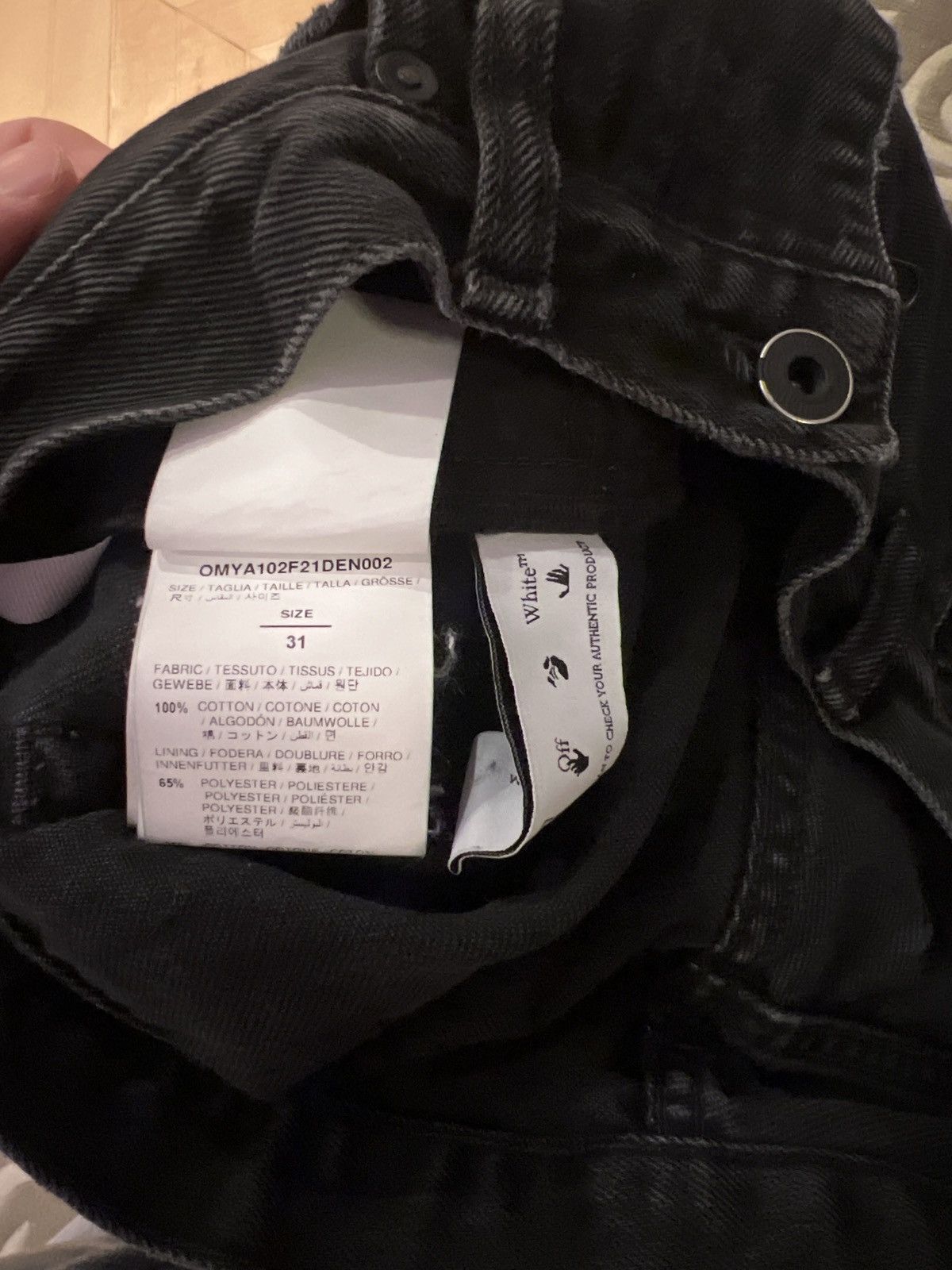 Off-White Black OFF-WHITE denims Size US 31 - 6 Thumbnail
