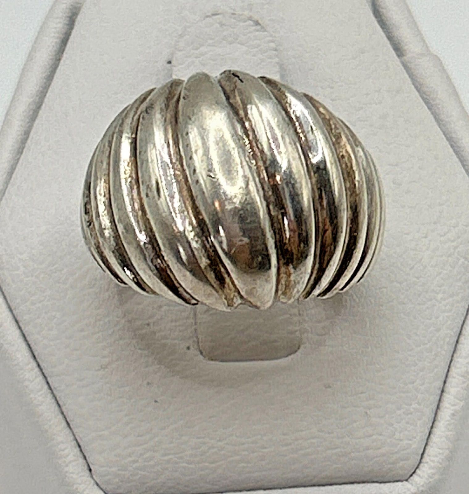 Sterling Silver 925 Vintage Sterling Silver Ring Size 6.75 Brutalist Modern Size ONE SIZE - 2 Thumbnail