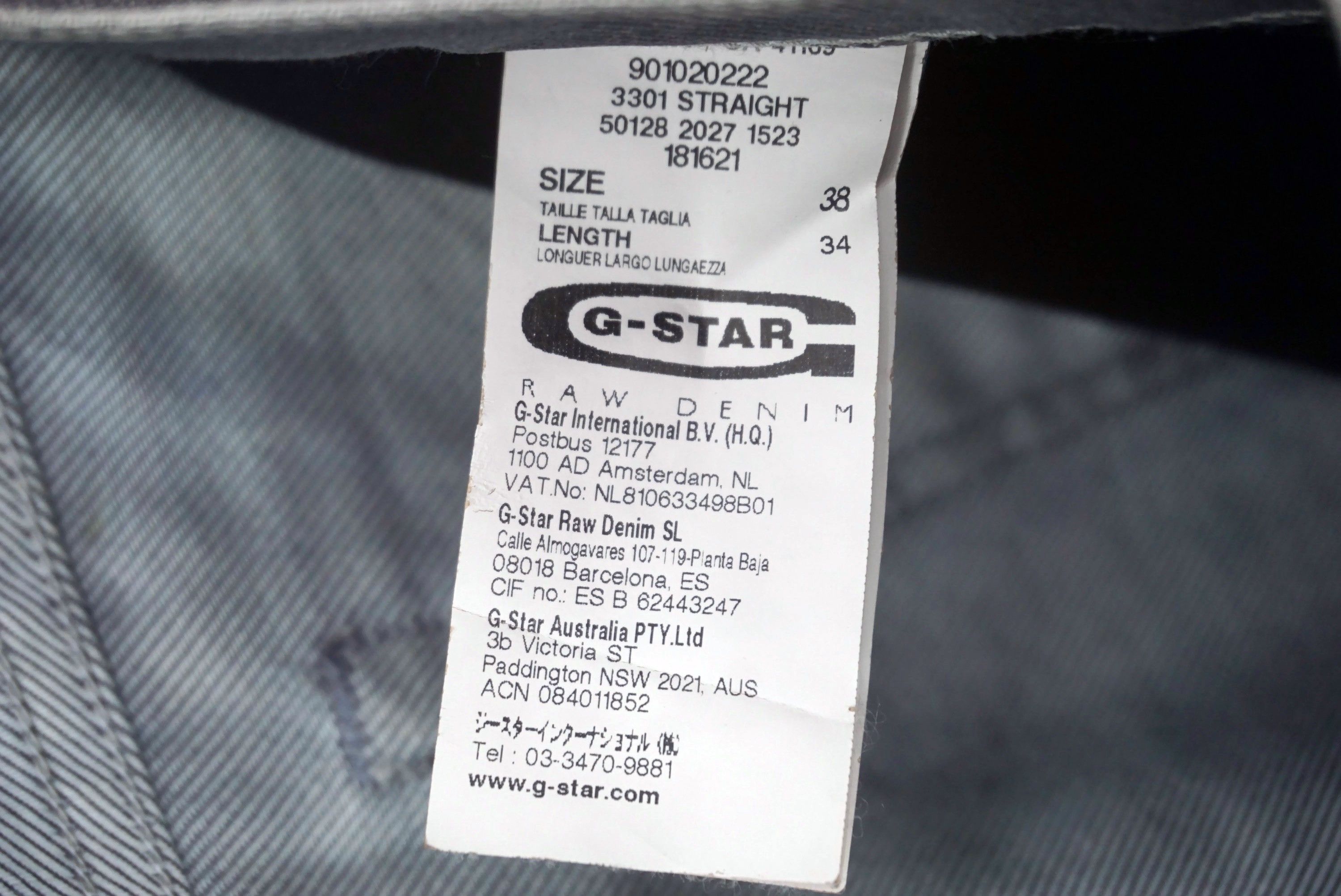 G-Star Straight Jeans fit W39xL34.5 Regular Fit Denim Made in Italy Size US 38 / EU 54 - 11 Thumbnail