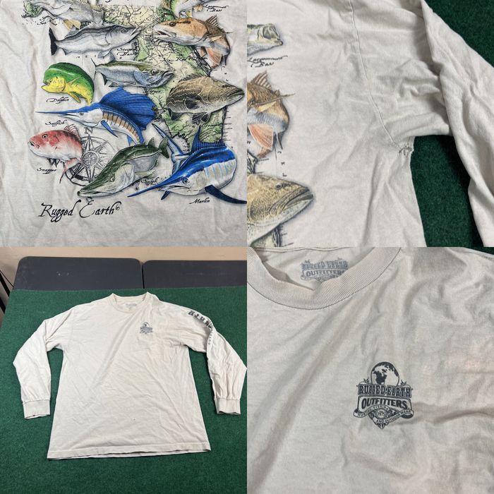 Vintage Rugged Earth Outfitters￼ Men's L Long Sleeve Florida Game Fish  Fishing T-Shirt
