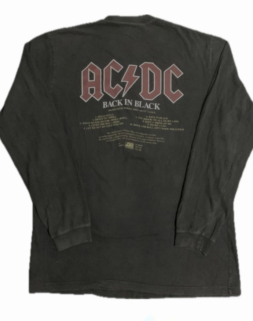 Image of Vintage Acdc Back In Black Promo Longsleeve Shirt, Men's (Size XL)