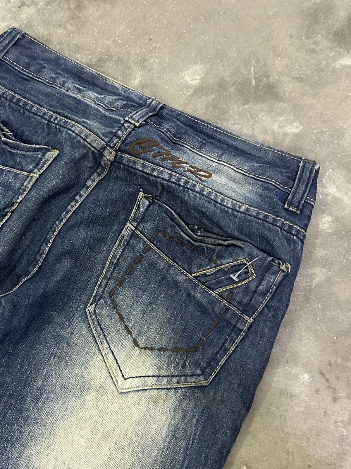 If Six Was Nine Jianai Denim Stacked Grunge Fit Heavy Fade Whisker Washed Size US 28 / EU 44 - 19 Thumbnail
