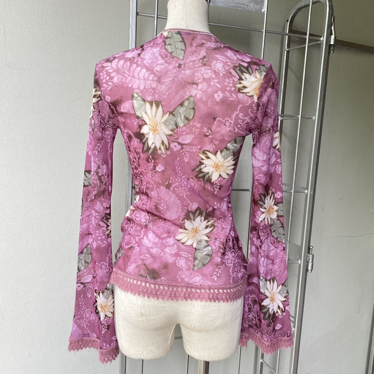 United Colors Of Benetton UNITED COLORS OF BENETTON Y2K Sheer Floral Lace Mesh Top Size M / US 6-8 / IT 42-44 - 5 Thumbnail