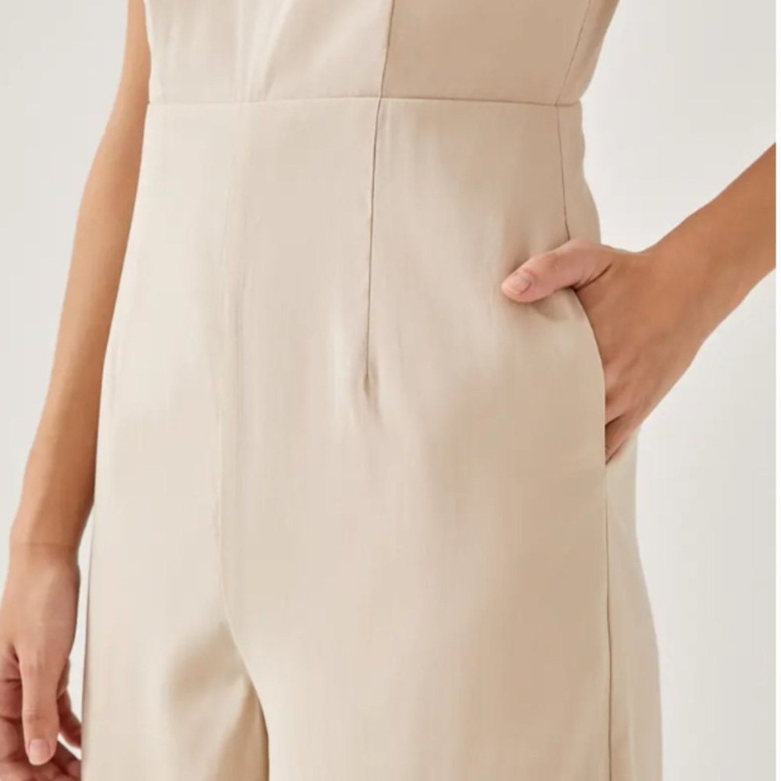Other Love Bonito Beige Adriena Padded Strappy Back Jumpsuit Size 28" / US 6 / IT 42 - 7 Thumbnail