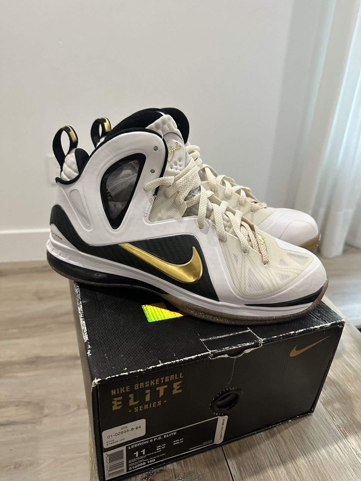 Nike Lebron 9 Elite White Home Size 11 DS Size US 11 / EU 44 - 3 Thumbnail