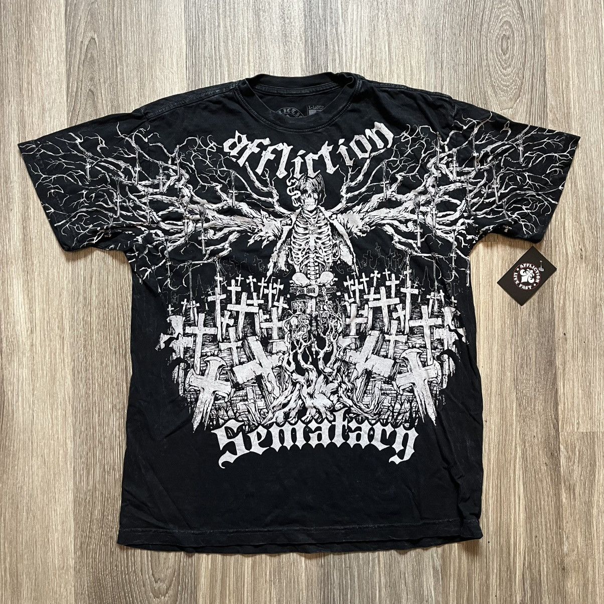 Affliction Affliction x haunted mound Sematary t shirt Size US XL / EU 56 / 4 - 1 Thumbnail