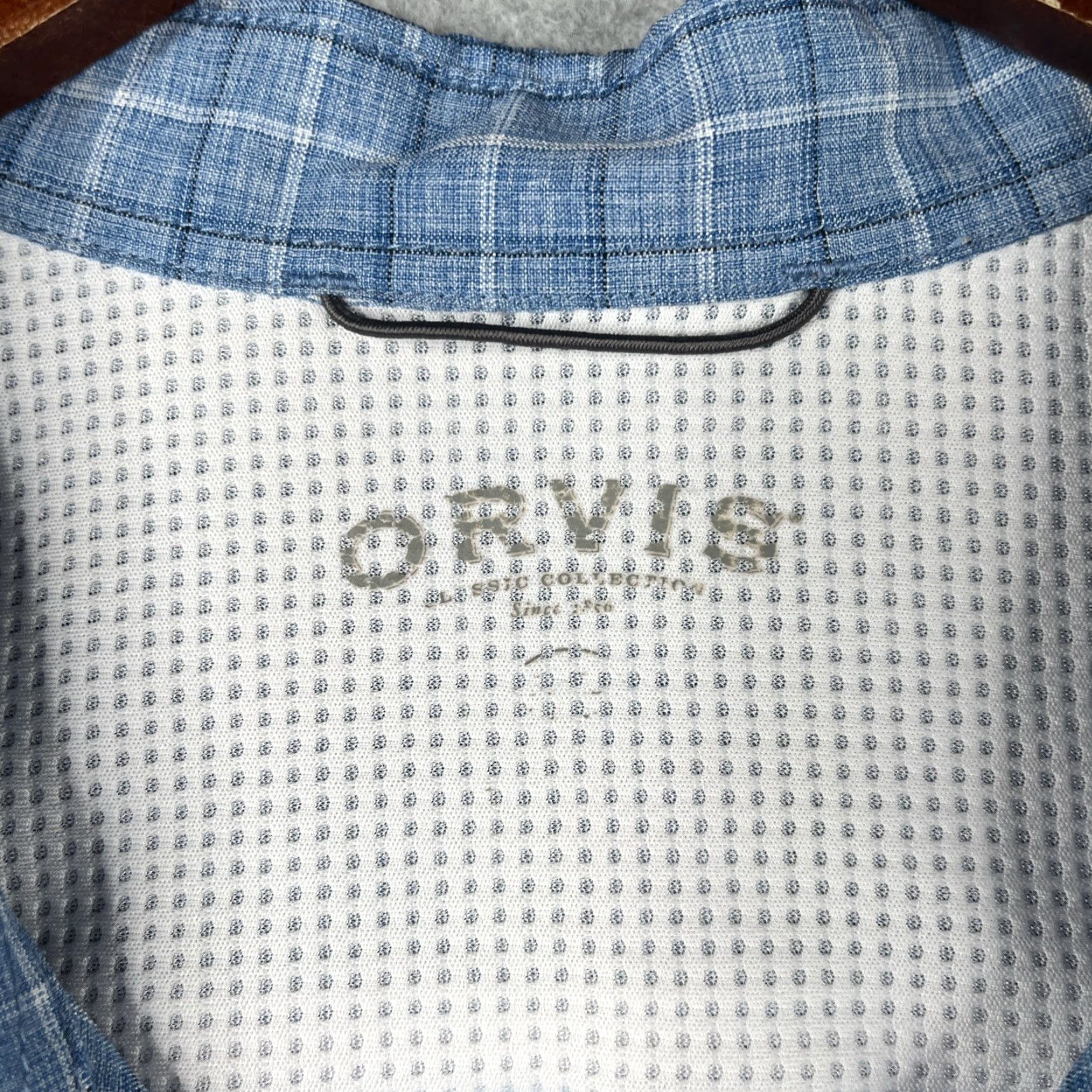 Orvis Orvis Button-Up Shirt Short Sleeve Mens Blue Check Lightweight Pocket 2XL Size US XXL / EU 58 / 5 - 5 Thumbnail