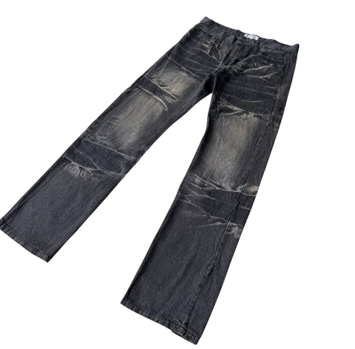 LOWBOX Archival LOWBOX Distressed Mud-Wash Denim Faded Black Grunge Size US 32 / EU 48 - 4 Thumbnail