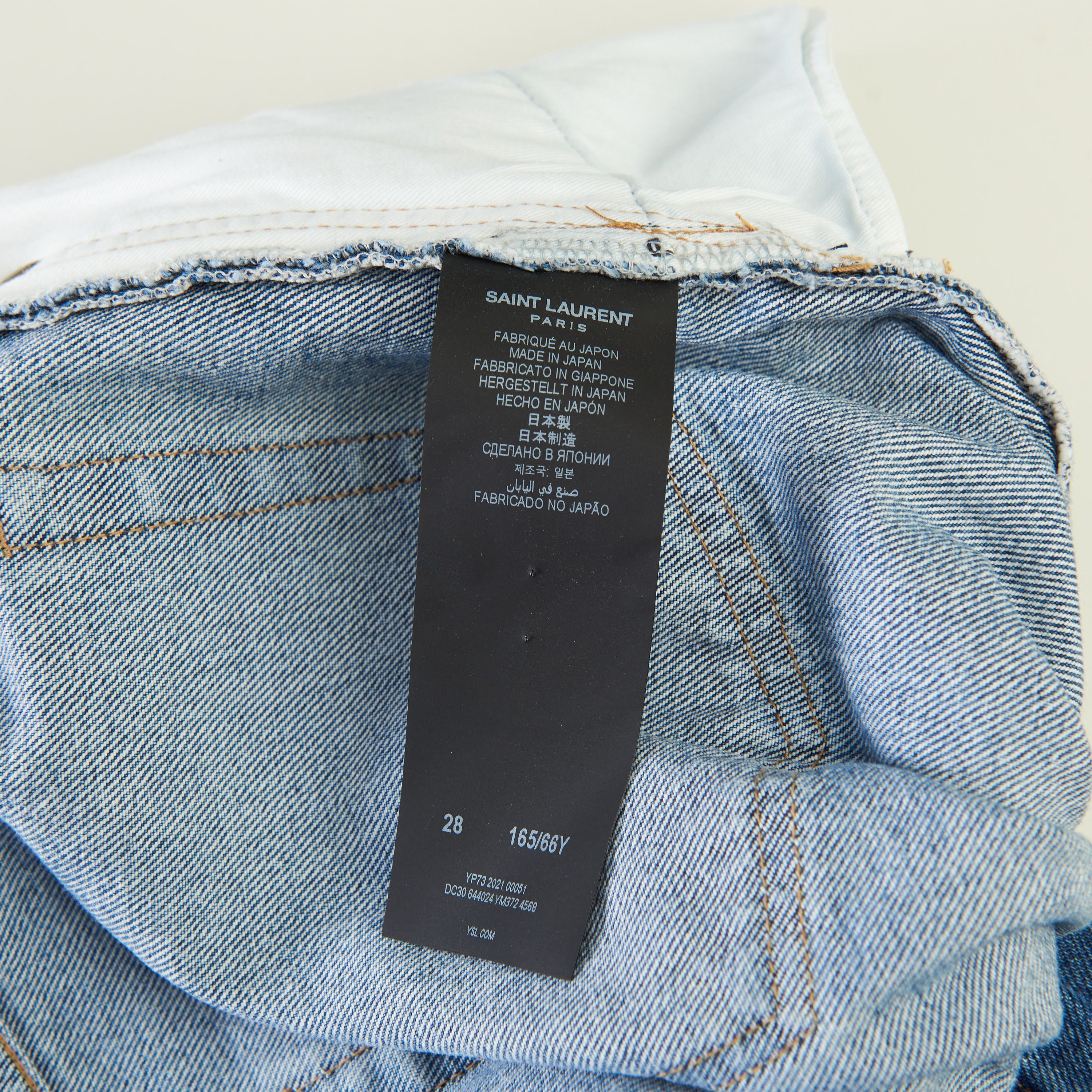 Saint Laurent Paris YSL High Waist - Slim Fit Jeans In Santa Monica Blue Denim Size 29" - 17 Thumbnail