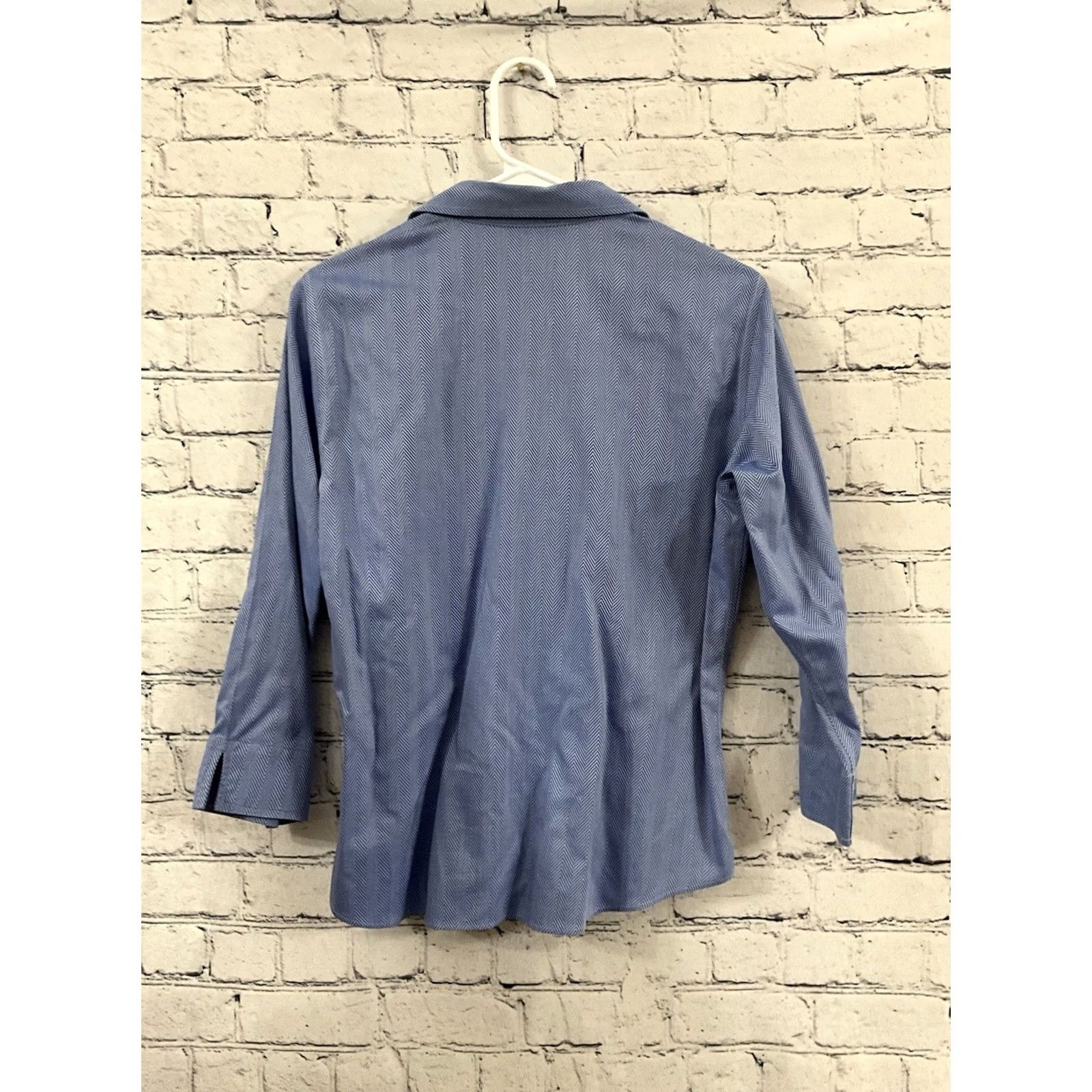 Liz Claiborne Liz Claiborne Lizsport Petite Women's Size 10P Blue Striped Button Up Shirt Top Size L / US 10 / IT 46 - 2 Thumbnail