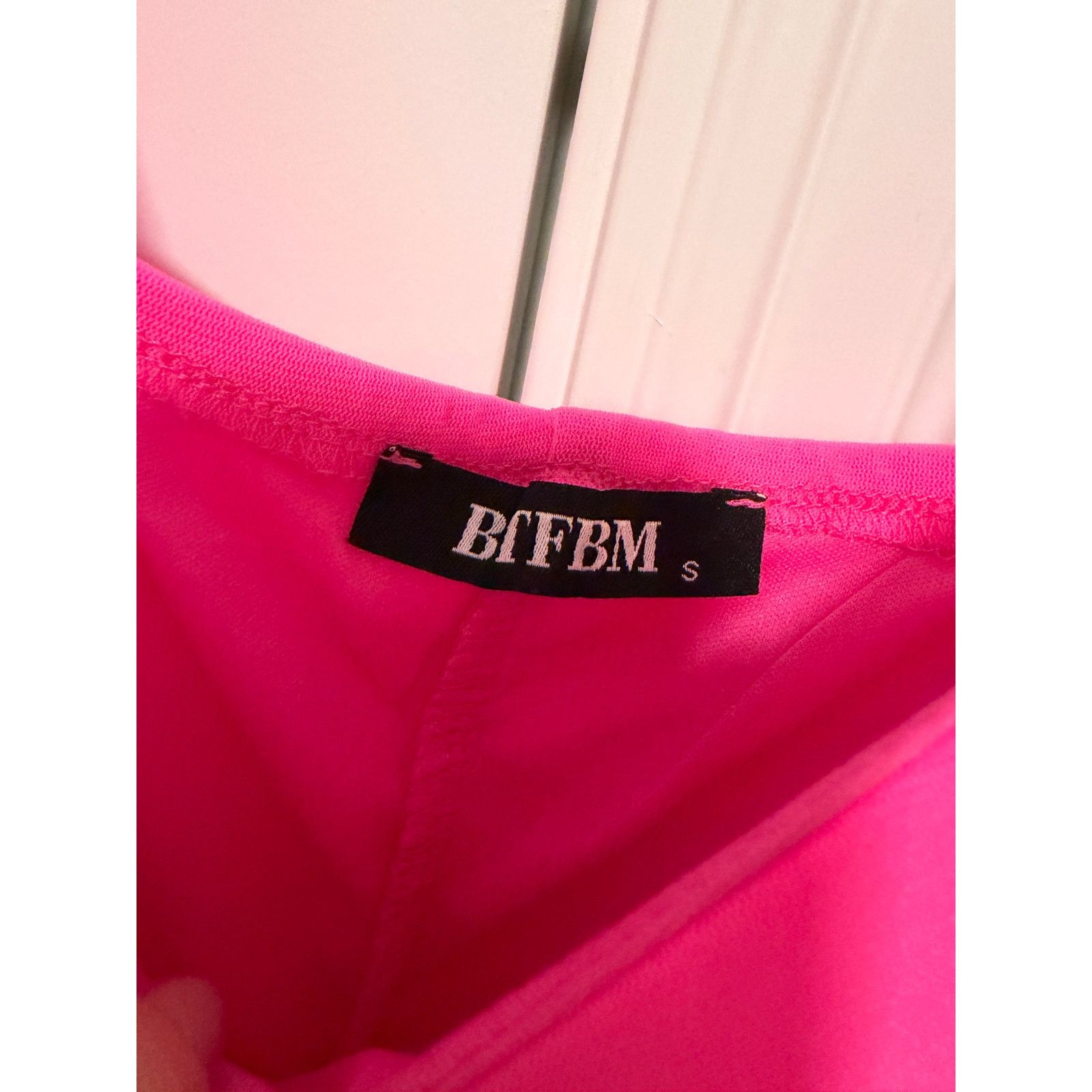 Other BTFBM Bright Pink Sexy Ruched Long Sleeve Bodycon Mini Dress Size S / US 4 / IT 40 - 6 Thumbnail