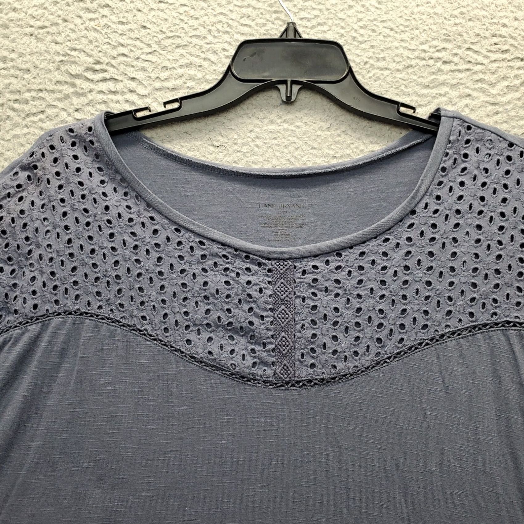 Vintage Lane Bryant Women Size 26/28 Blue Stretch Round Neck Pullover Shirt Top Casual High Low Tee Size 4XL / US 24-26 - 6 Thumbnail