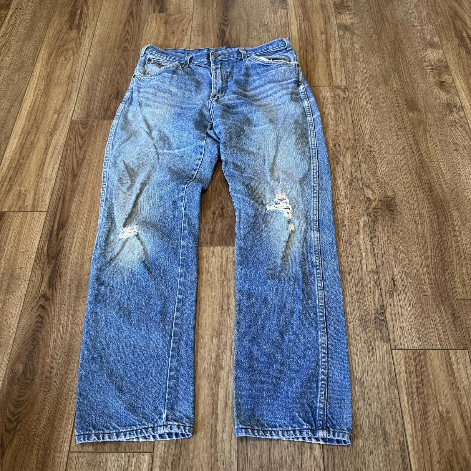Dickies Vintage Dickies Branders Distressed Workwear Blue Jeans Size US 34 / EU 50 - 2 Thumbnail