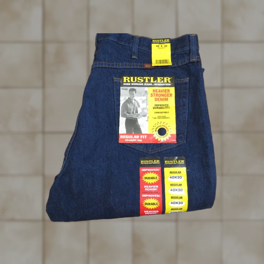 Vintage VINTAGE NOS Rustlers Jeans 40X30 Men Blue 1980s Classic Fit NWT Inseam 30 Waist 40 Tapered Straight Leg" Size US 40 / EU 56 - 1 Thumbnail