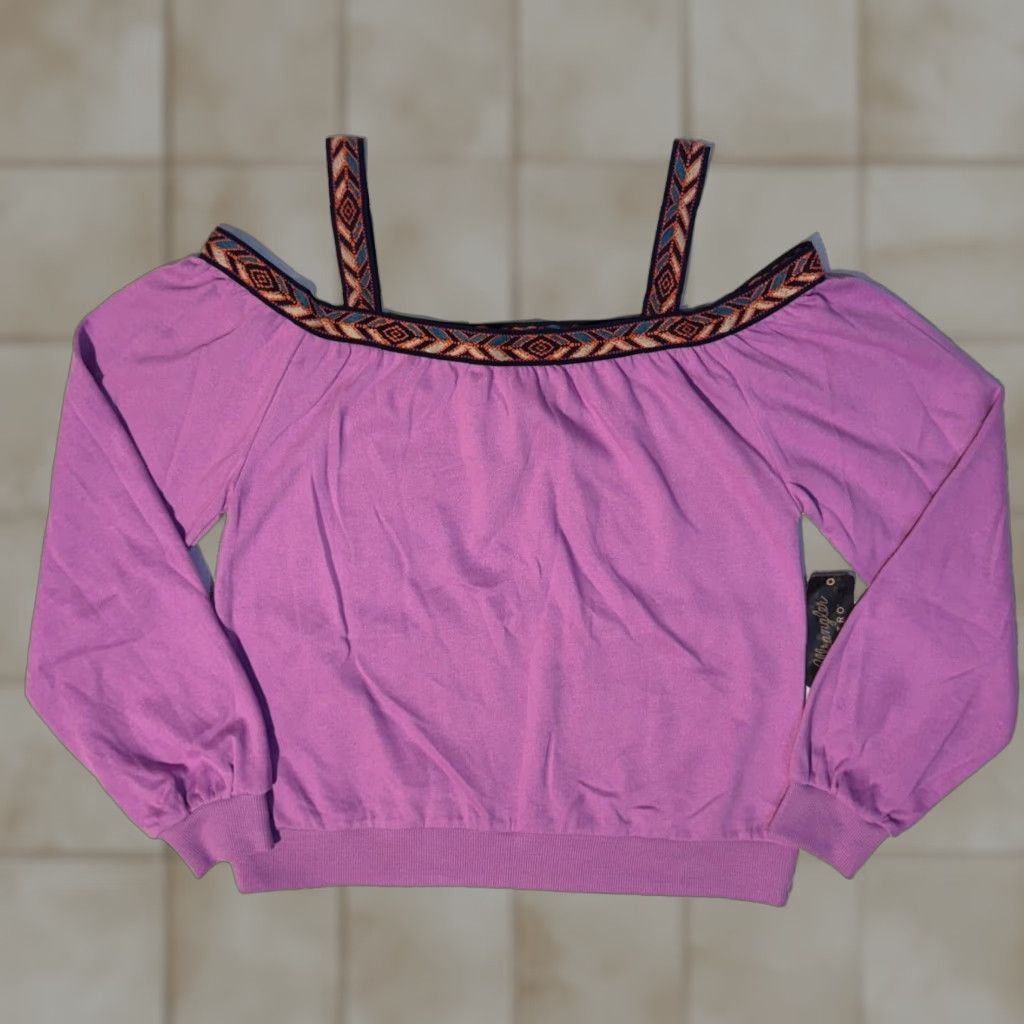 Wrangler Wrangler Sweatshirt Women’s Pink Long Sleeve Cold Shoulder Pullover M Activewear Jersey 100% Cotton Size M / US 6-8 / IT 42-44 - 1 Thumbnail