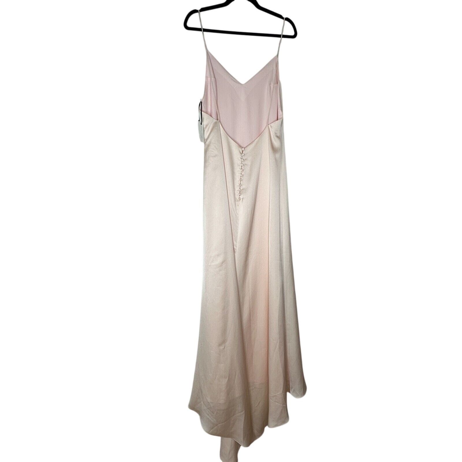 Other Lovers + Friends The Slip Maxi Dress Pink Lined Back Button Size XL / US 12-14 / IT 48-50 - 3 Thumbnail