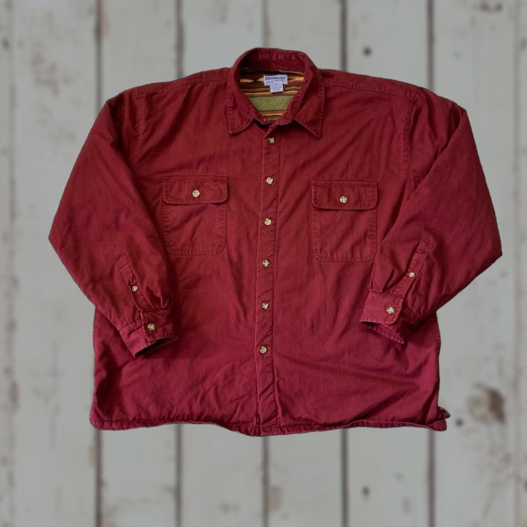 Vintage Drysdales Shirt Jacket Shacket 2XL Red Blue Plaid Button Up Lined Cotton Denim Western Men Mens Regular Vintage No N/A Size US XXL / EU 58 / 5 - 1 Thumbnail