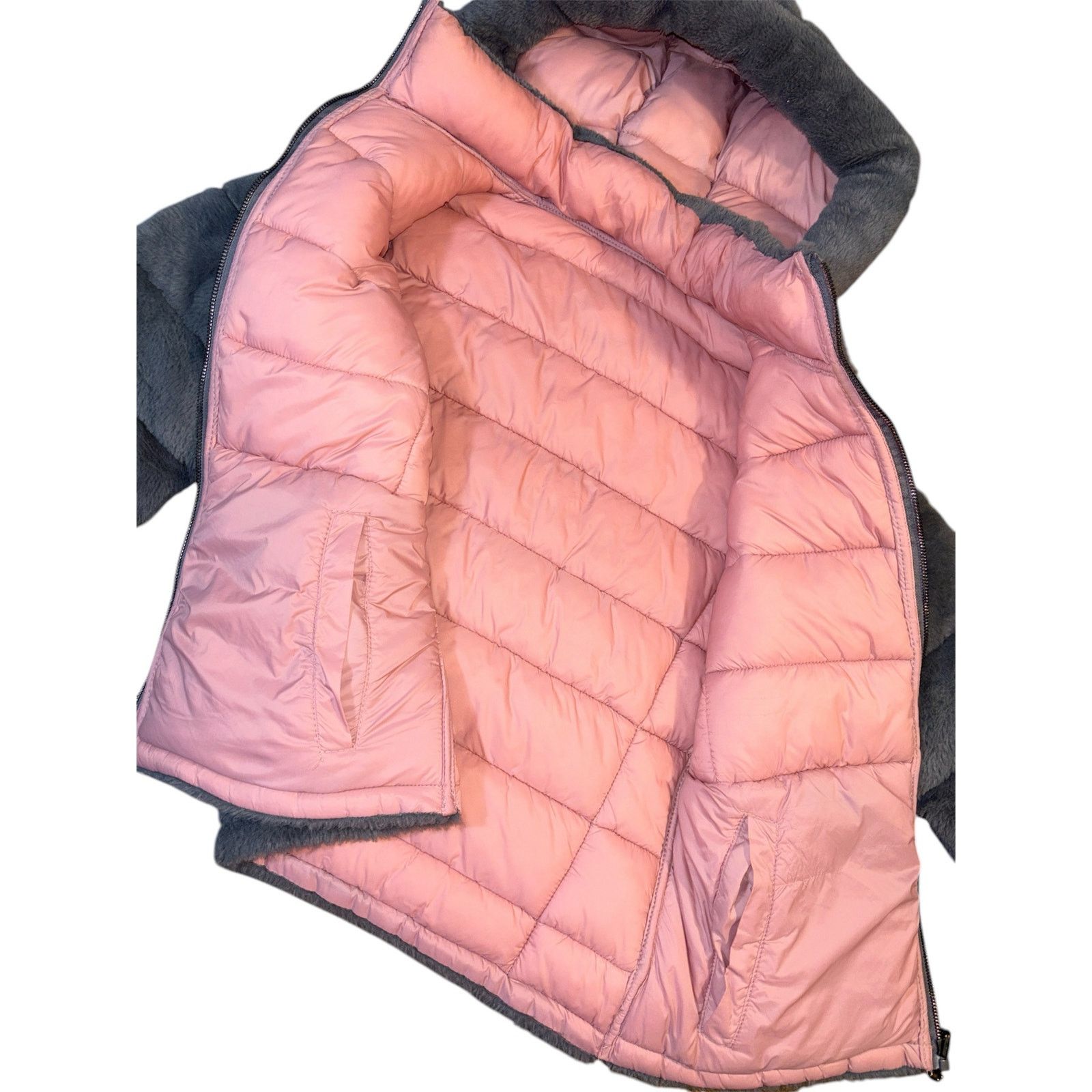 The Unbranded Brand Reversible Grey and Pink Puffer Jacket Size Small Size S / US 4 / IT 40 - 4 Thumbnail