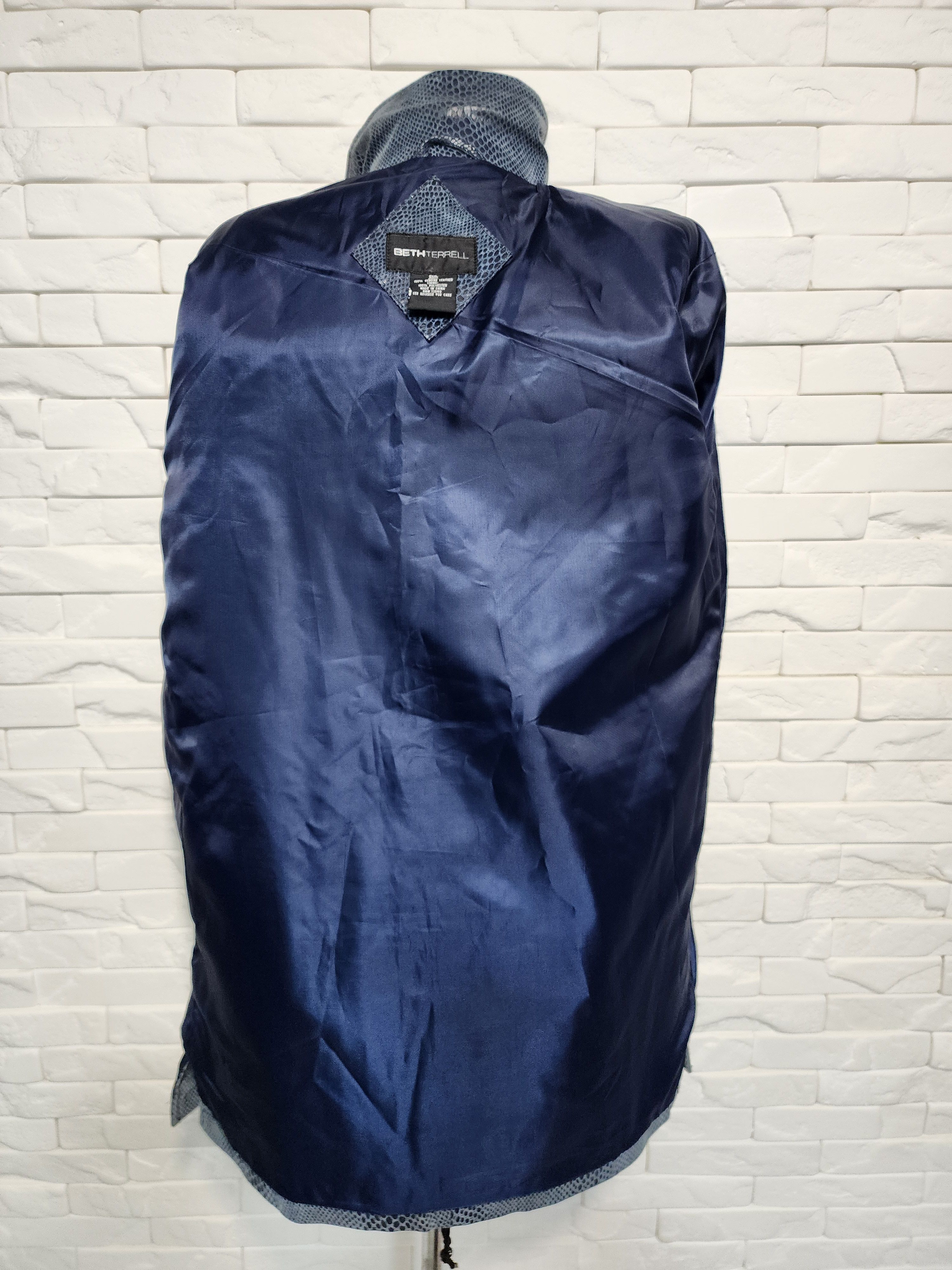 Genuine Leather Women's leather jacket in blue color. Size L / US 10 / IT 46 - 7 Thumbnail