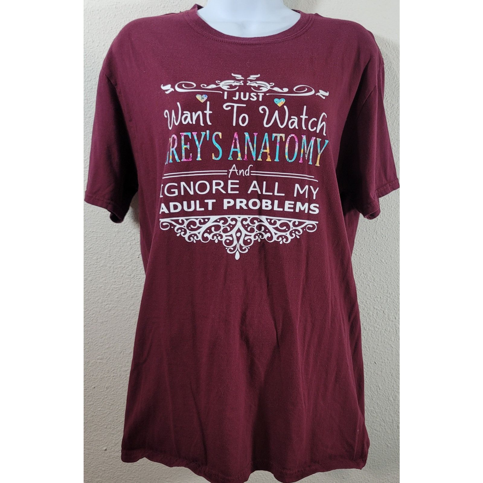Gildan Just Want To Watch Grey's Anatomy Ignore Adult Problem Top L Size L / US 10 / IT 46 - 1 Thumbnail