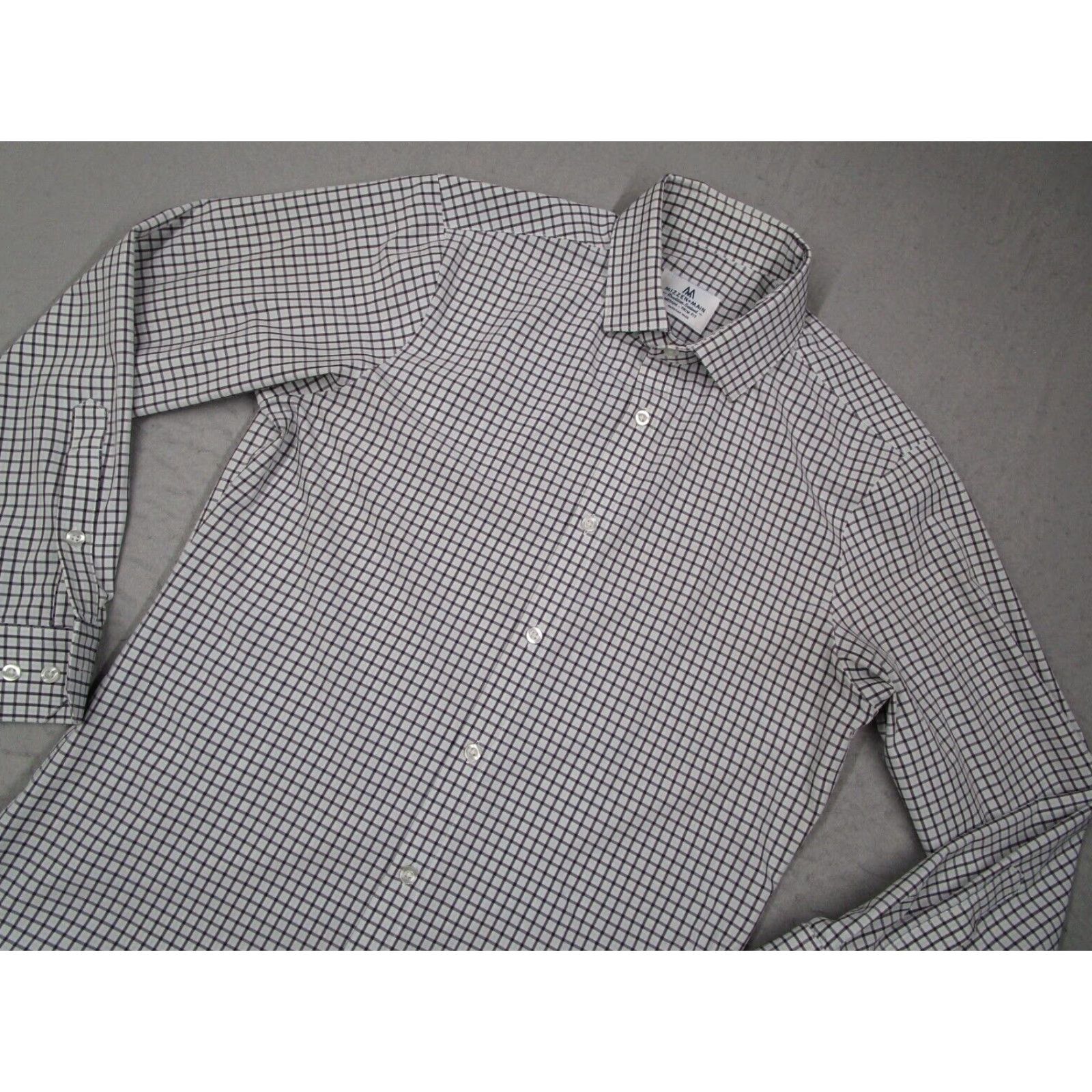 Mizzen+Main Mizzen+Main Shirt Mens Medium Trim Fit Purple Check Performance Work Made in USA Size US M / EU 48-50 / 2 - 2 Thumbnail