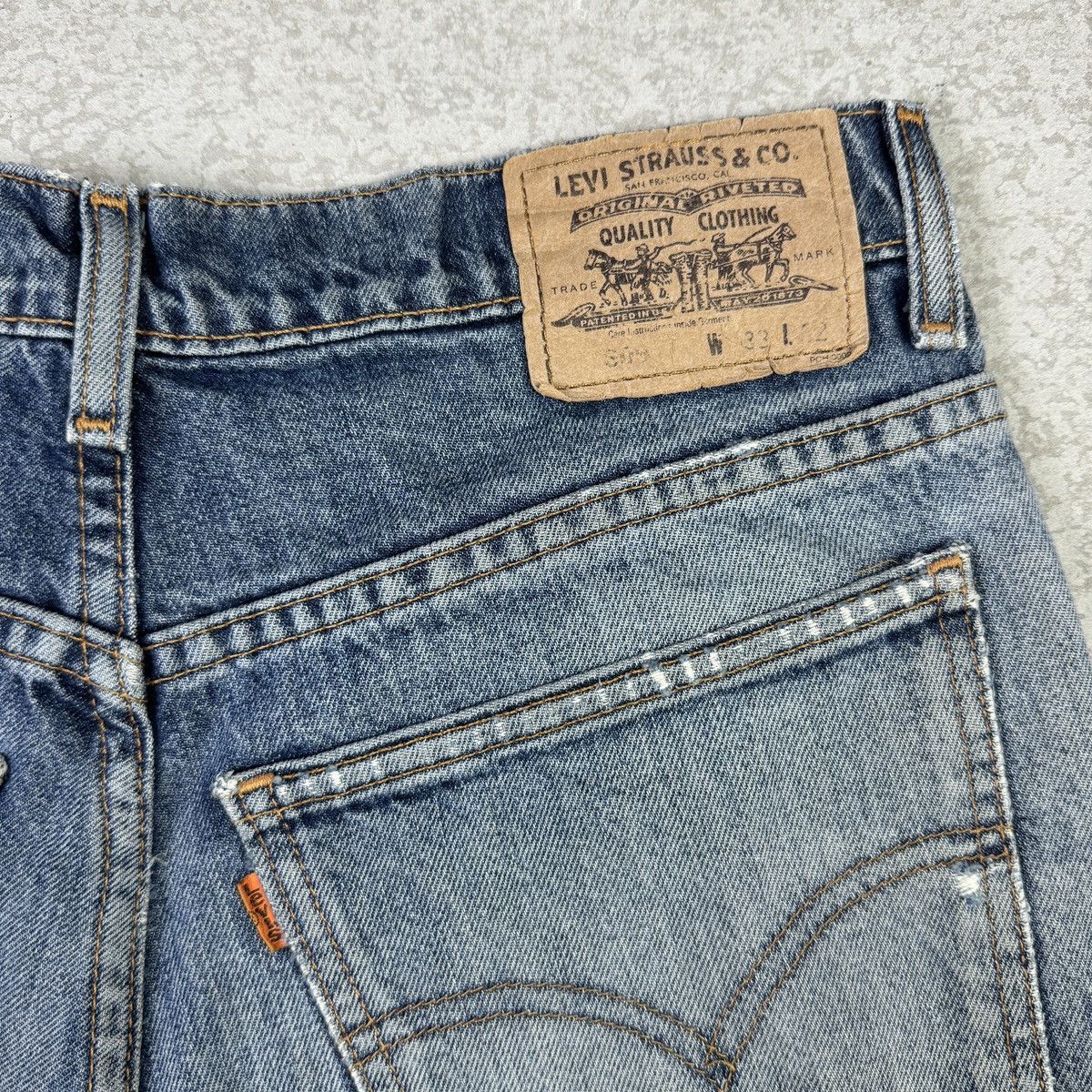 If Six Was Nine × Levi's × Vintage 💥Vintage 90s Levis 609 Orange Tab Distressed Ripped Jean Size US 31 - 10 Thumbnail