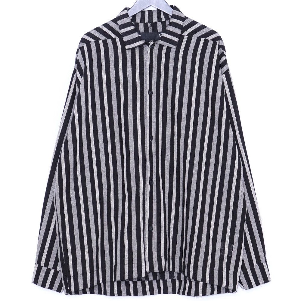 A.F Artefact 25ss Herring Bone Stripe Loose Shirt Size 2 in Black, Men's (Size M)