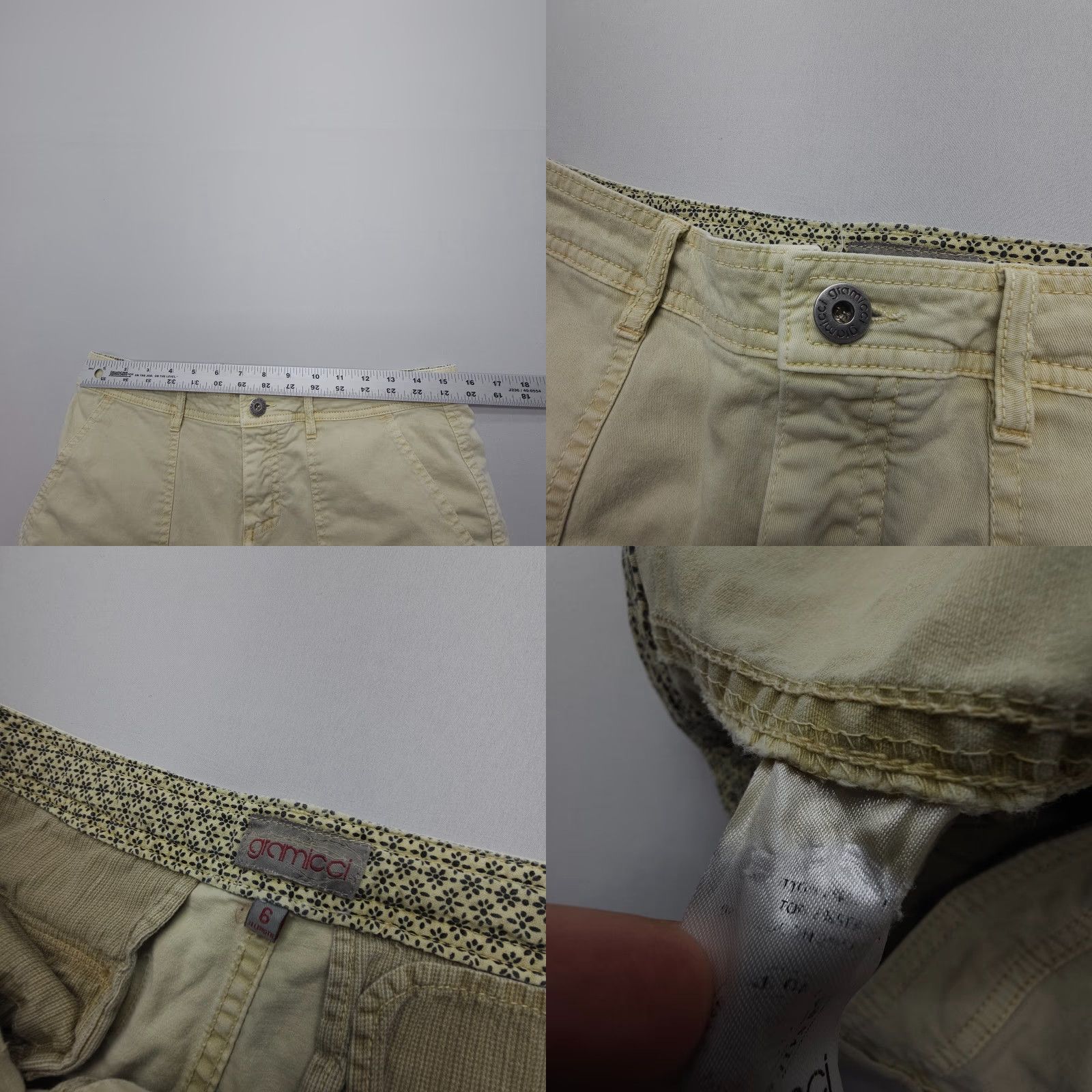 Gramicci Gramicci Slim Pants Womens 6 Light Yellow Cotton Hiking Outdoor Chino Slim Low Rise 30in Inseam Pockets Size 28" / US 6 / IT 42 - 8 Thumbnail